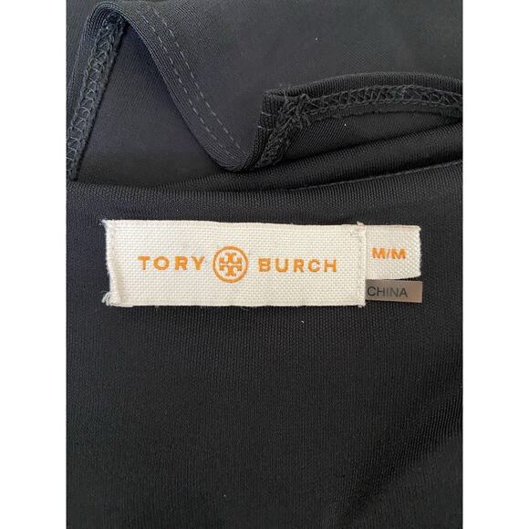 Tory Burch Foster Long Sleeve Ruffle Hem Black Dress Shift 32529 Round N… - Picture 8 of 12